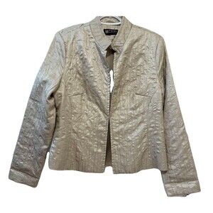 Toni Morgan Gold Textured Blazer Women’s M 8 10 Lined Dressy Career Jacket